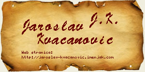 Jaroslav Kvačanović vizit kartica